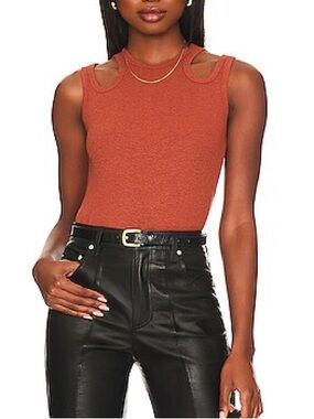 REVOLVE - LNA - COSETTE Rib Tank Top CINNABAR Size M